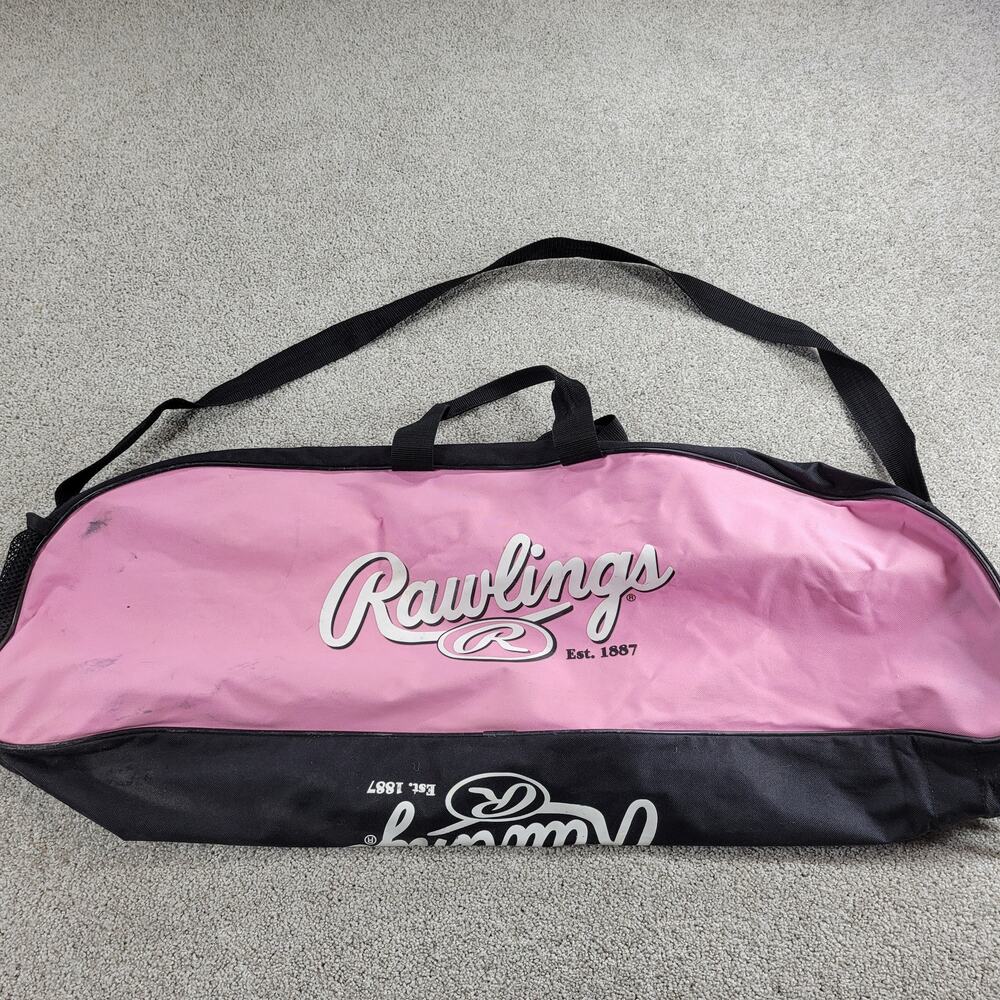 Rawlings Playmaker Softball Baseball Bat Helmet Equipment Duffle Bag Pink Black